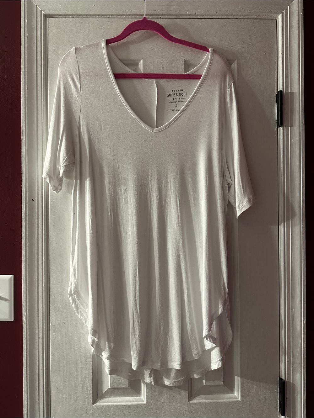 torrid White V-Neck Super Soft Tunic